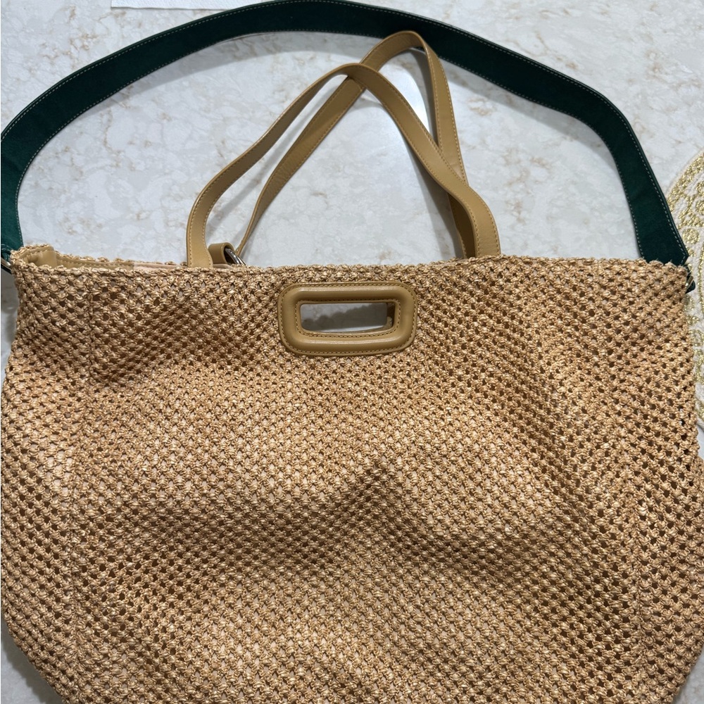 Stylish Tan Woven Tote Bag